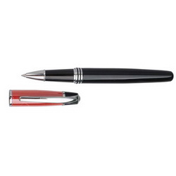Набор Кюри: ручка шариковая и ручка роллер, в пластиковом футляре, цвет красный