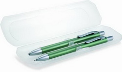 Набор Boss: ручка шариковая и карандаш мех. в пласт. футляре, зеленый