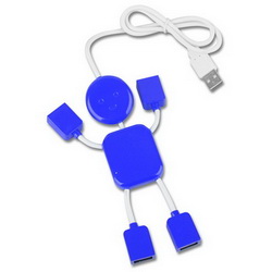 USB Hub на на 4 порта Робот, синий