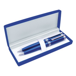 Набор Вояж: ручка шариковая и механический карандаш, металл, в футляре, синий