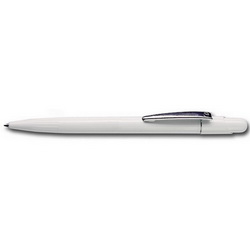 Ручка Mir с металлическим серебристым клипом, белый, Италия