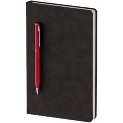 Блокнот А5 с ручкой, твердая обложка, блокнот черного цвета на магните, удерживающим цветную ручку, тонированный блок в точку, 192 стр., искусственная кожа, металл