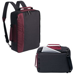 Рюкзак для ноутбука, большое центральное отделение, отделение для ноутбука с доступом снаружи и изнутри, наружный карман на молнии, ручка для переноски, трансформируется в сумку со съемным плечевым ремнем, полиэстр