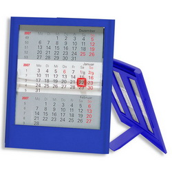 Календарь настольный, пластик (Германия) синий