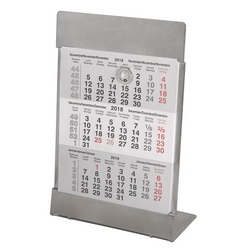 Календарь настольный на 2 года, с магнитным бегунком, металл. Размер в сложенном виде 18х11,5 см, в разложенном - 23х11,5 см. Календарь такой плоский, что при желании может даже поместиться в почтовый конверт