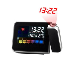 Часы-метеостанция с проекторным циферблатом: время, температура, влажность, будильник, кабель для зарядки в комплекте, ABS пластик