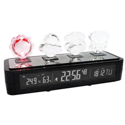 Погодная станция-часы-будильник-календарь с объемными фигурами-индикаторами погоды и подсветкой