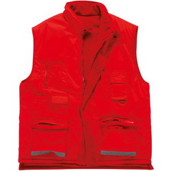 Жилет двухсторонний, S, 100% полиэстер, твил, с флисовой подкладкой и светоотражающей полоской на карманах, цвет красный