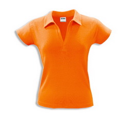 Рубашки-поло L женская 100% хлопок, плотность 205 г/кв.м, оранжевый