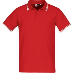 Рубашка-поло XXL,с контрастной отделкой на воротнике и манжетах, 100% хлопок, плотность 180 г/кв.м, цвет красный