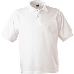 Рубашка-поло детская рост 152 см, 12 лет, 100% чесаный хлопок, плотность 180 г/кв.м, цвет белый