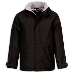 Куртка утепленная водонепроницаемая, S, с капюшоном, 100 % полиэстер с акриловой пропиткой, черный