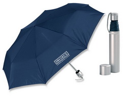 Зонт складной в пластиковом футляре, темно-синий