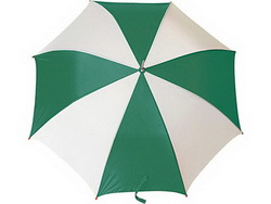 Зонт-трость механический, бело- зеленый