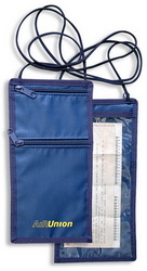 Портмоне путешественника с прозрачным карманом для авиабилетов, нейлон, синий