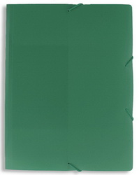 Папка пластиковая с 2-мя резинками, корешок 0,7-1,5 см, зеленый