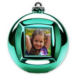 Украшение новогоднее - LCD-фоторамка на 100 фото - часы - календарь, зеленый