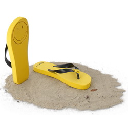 Пляжные сланцы Улыбка, размер 37/39, полиуретан, цвет желтый
