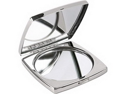 Зеркало складное квадратное с двумя зеркалами, металл, серебристый