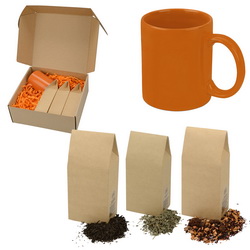 Подарочный набор: керамическая кружка, 320 мл и 3 вида чая, чай «Индийский», черный 70г, чай «Порох крупный», зеленый, 90г и чай фруктовый 