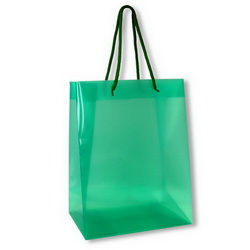 Пакет (пластик) с веревочными ручками зеленый