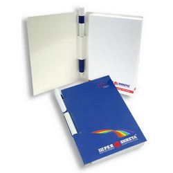 Блокнот с клеевым слоем c фирменной полноцветной обложкой с местом для ручки